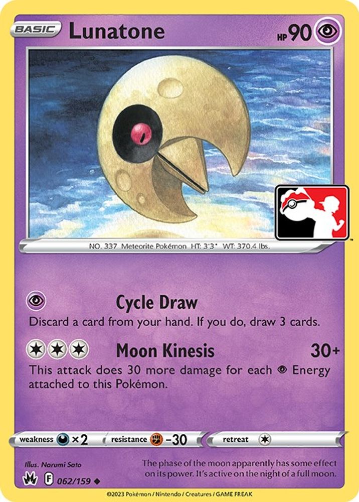 Lunatone (062/159) [Prize Pack Series Three]
