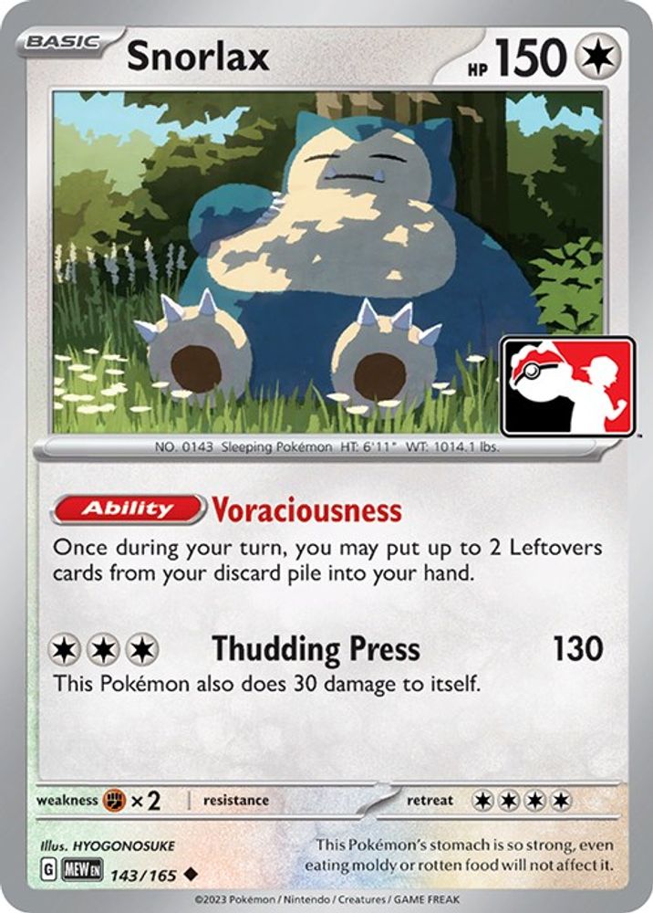 Snorlax (143/165) [Prize Pack Series Three]