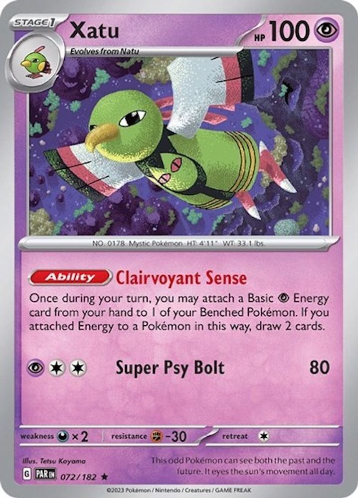 Xatu (072/182) (Build & Battle Box) [Scarlet & Violet: Paradox Rift]