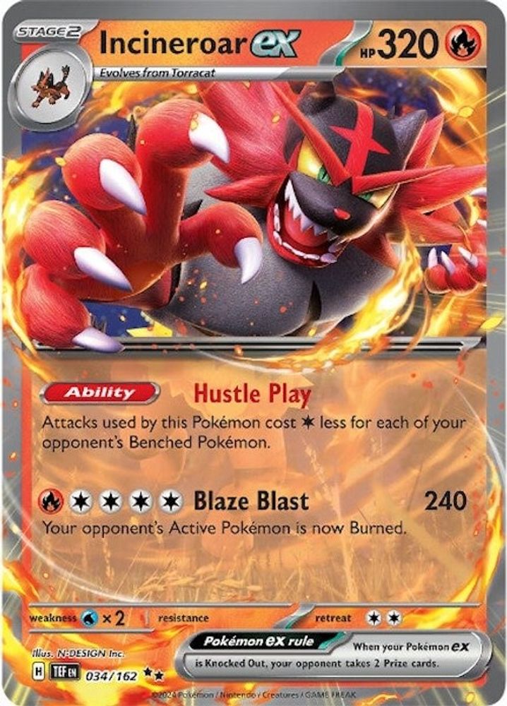 Incineroar ex (034/162) [Scarlet & Violet: Temporal Forces]