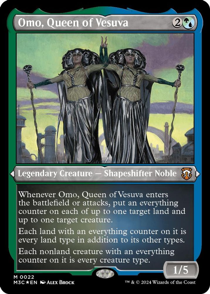 Omo, Queen of Vesuva (Foil Etched) (M3C-022) - Modern Horizons 3 Commander Foil