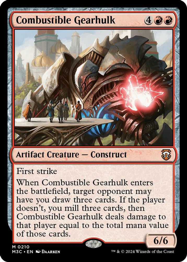 Combustible Gearhulk (Ripple Foil) (M3C-210) - Modern Horizons 3 Commander Foil