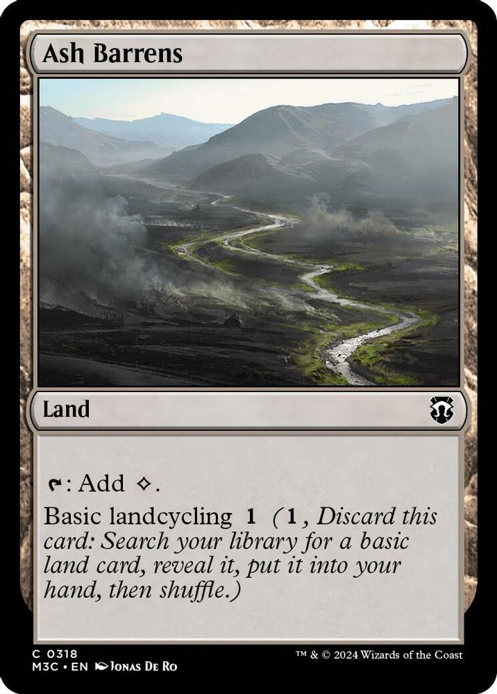 Ash Barrens (Ripple Foil) (M3C-318) - Modern Horizons 3 Commander Foil