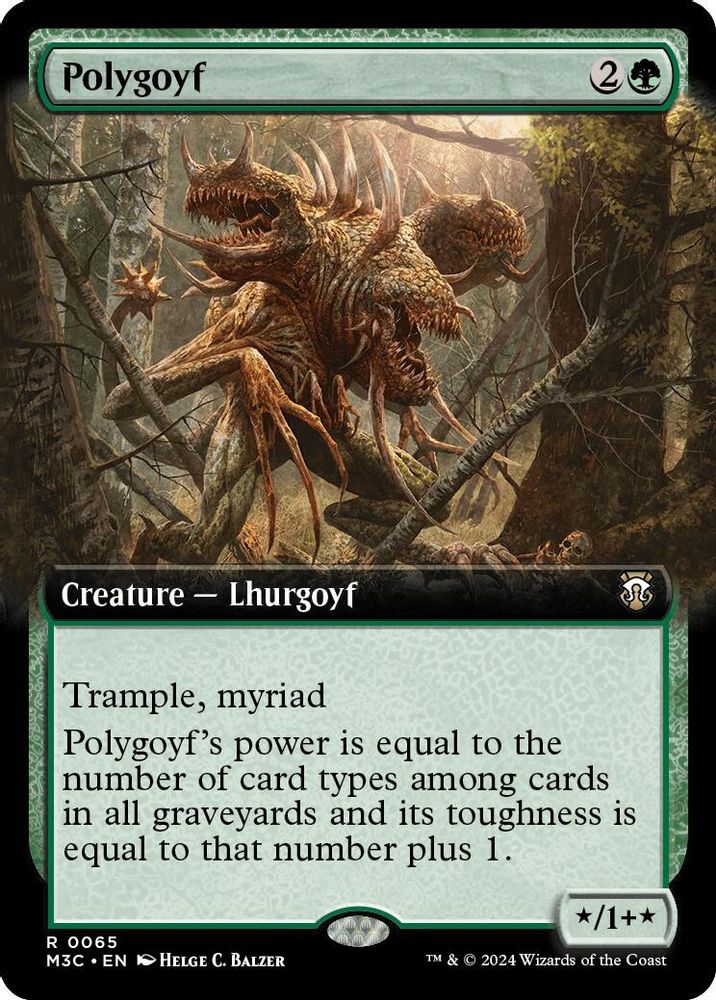 Polygoyf (Extended Art) (Ripple Foil) [Modern Horizons 3 Commander]