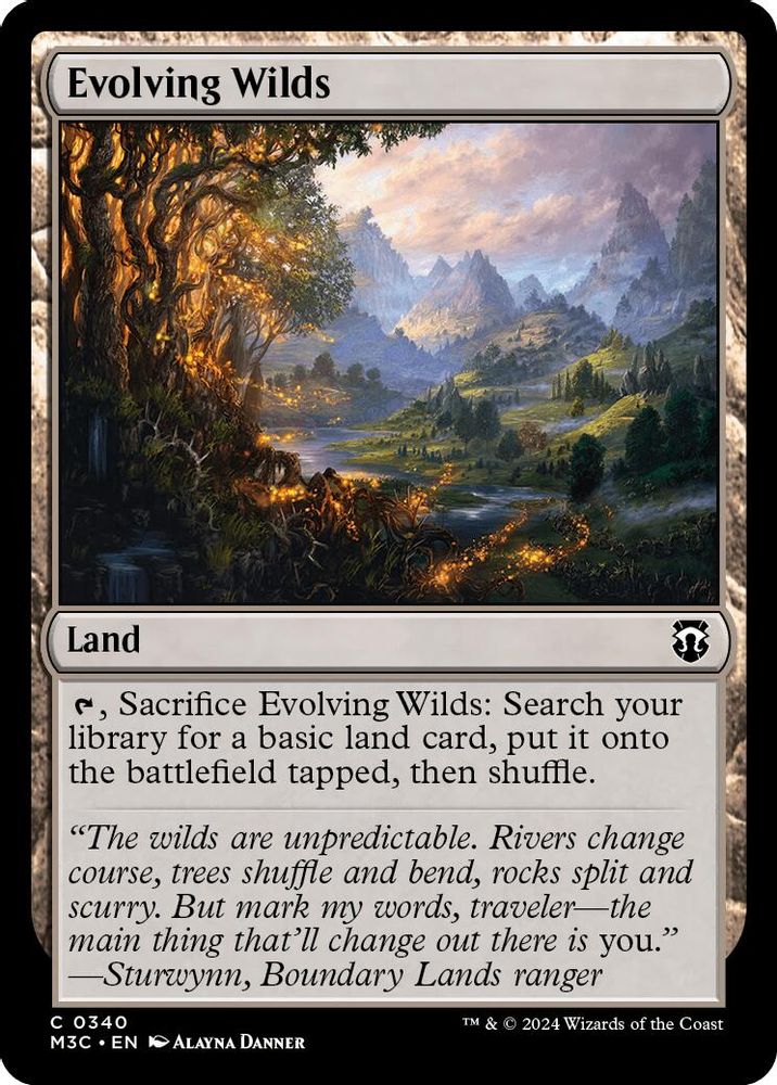 Evolving Wilds (Ripple Foil) (M3C-340) - Modern Horizons 3 Commander Foil