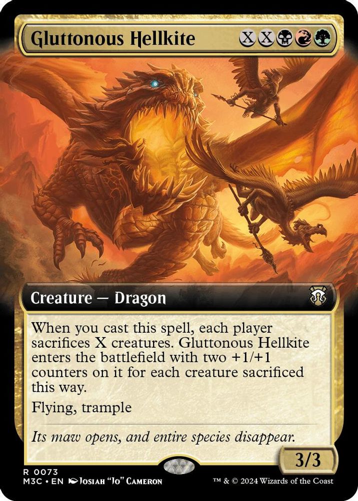Gluttonous Hellkite (Extended Art) (Ripple Foil) (M3C-073) - Modern Horizons 3 Commander Foil