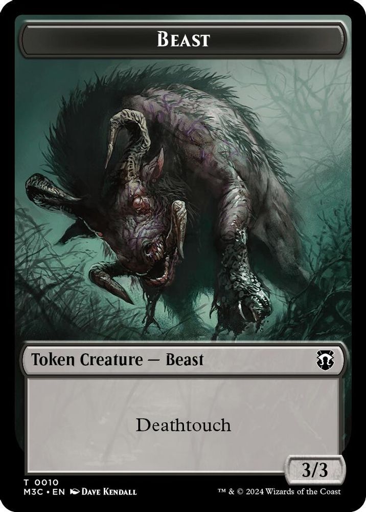 Beast (0010) (Ripple Foil) // Shapeshifter (0008) Double-Sided Token [Modern Horizons 3 Commander Tokens]