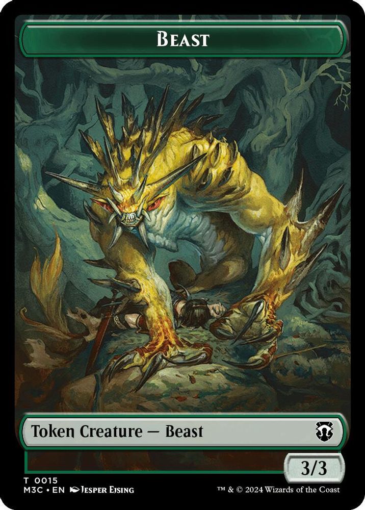 Beast (0015) (Ripple Foil) // Insect (0025) Double-Sided Token [Modern Horizons 3 Commander Tokens]