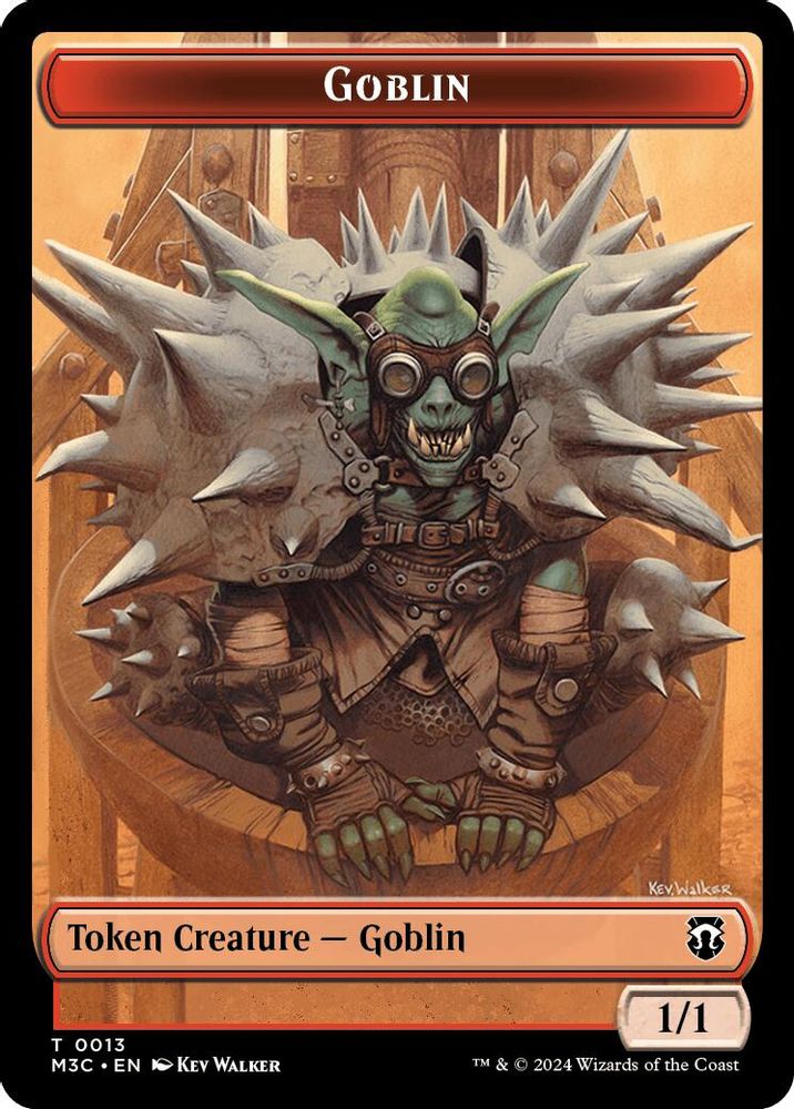 Goblin (Ripple Foil) // Tarmogoyf Double-Sided Token (M3C-13 // 22) - Modern Horizons 3 Commander Foil