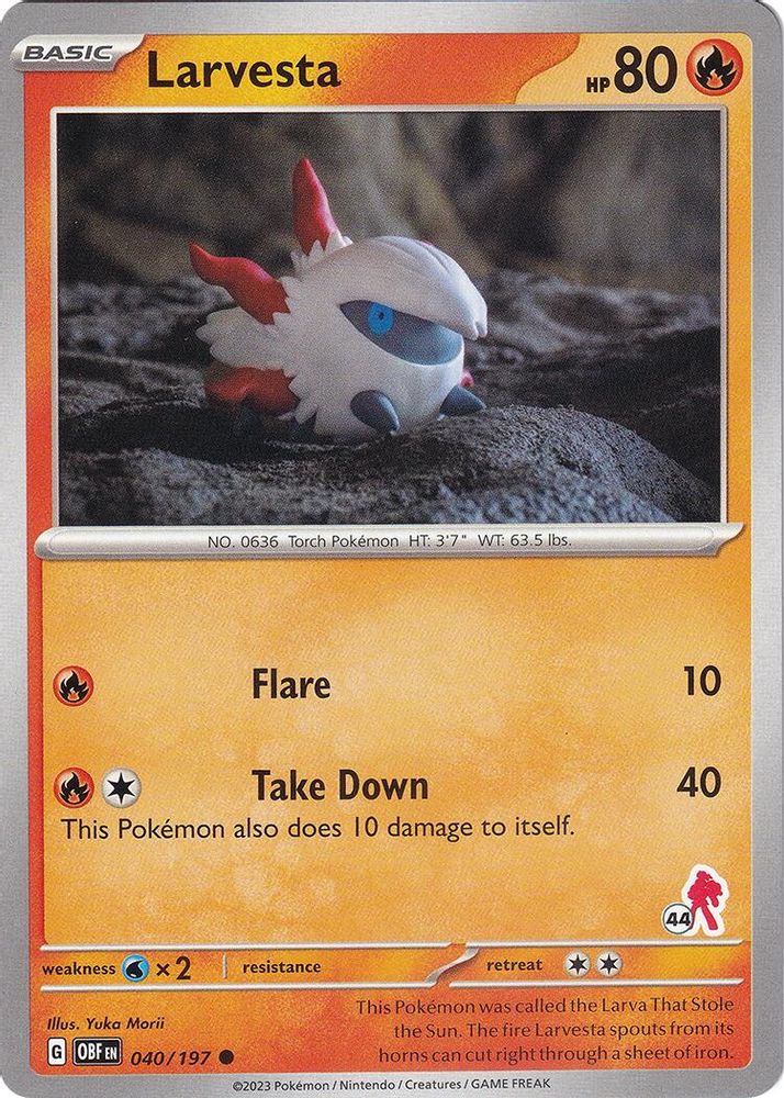 Larvesta (040/197) (Armarouge Stamp #44) [Battle Academy 2024]