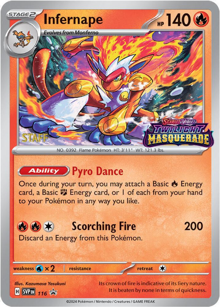 Infernape (116) (Staff) [Scarlet & Violet: Black Star Promos]
