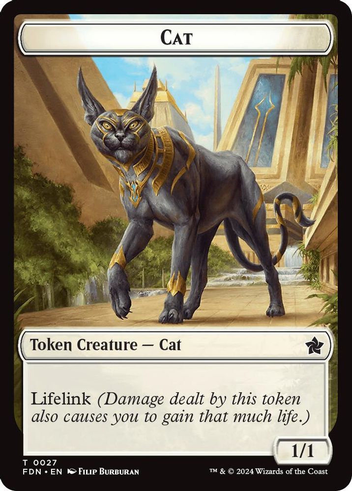 Cat (0027) // Phyrexian Goblin Double-Sided Token [Foundations Tokens]