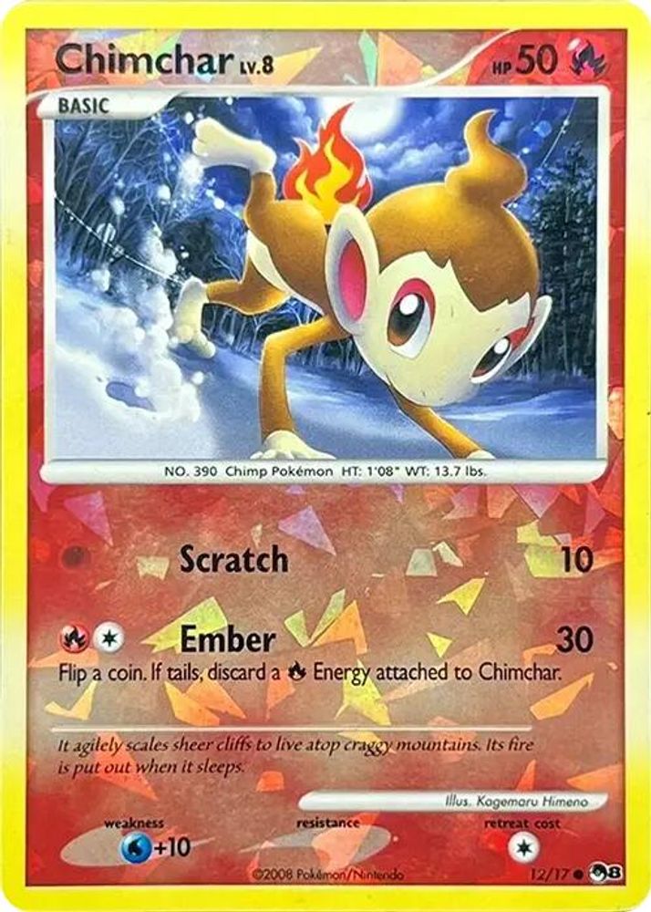 Chimchar (Cracked Ice Holo) 012/017 - Holofoil POP Series 8 - Common