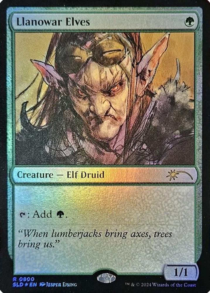 Llanowar Elves (0800) (Rainbow Foil) [Secret Lair Drop Series]