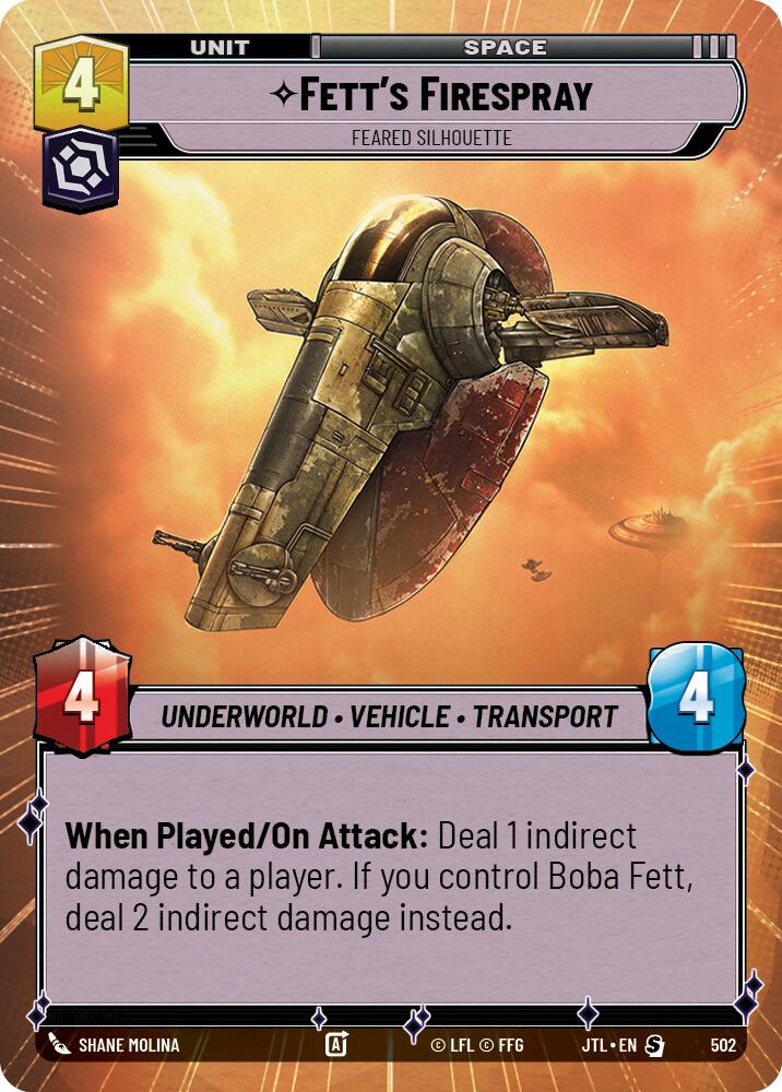 Fett's Firespray - Feared Silhouette (502) (Hyperspace) (502) [Jump to Lightspeed]
