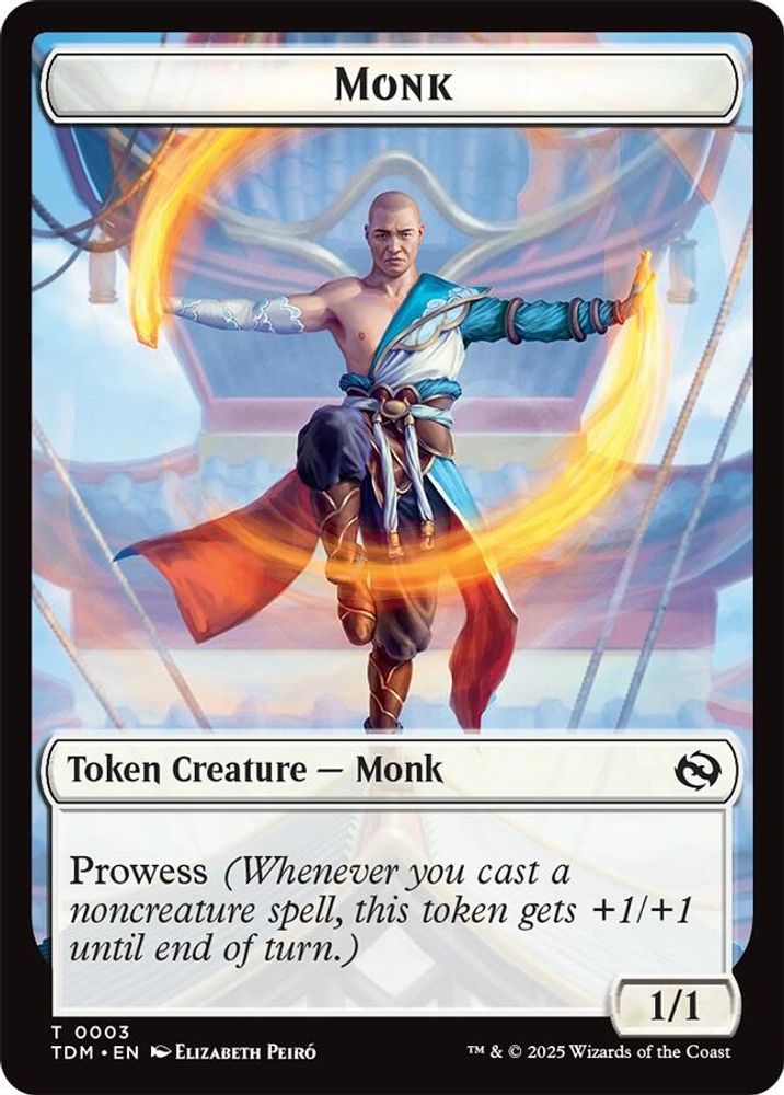 Monk // Treasure Double-Sided Token [Tarkir: Dragonstorm Commander Tokens]