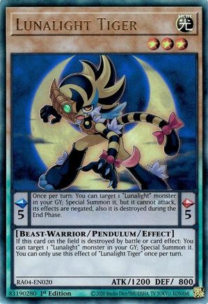 Lunalight Tiger [RA04-EN020] Prismatic Ultimate Rare