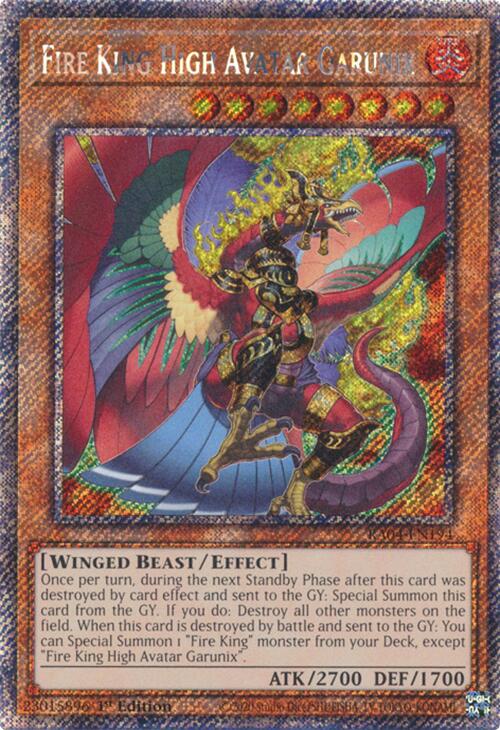 Fire King High Avatar Garunix [RA04-EN194] Platinum Secret Rare