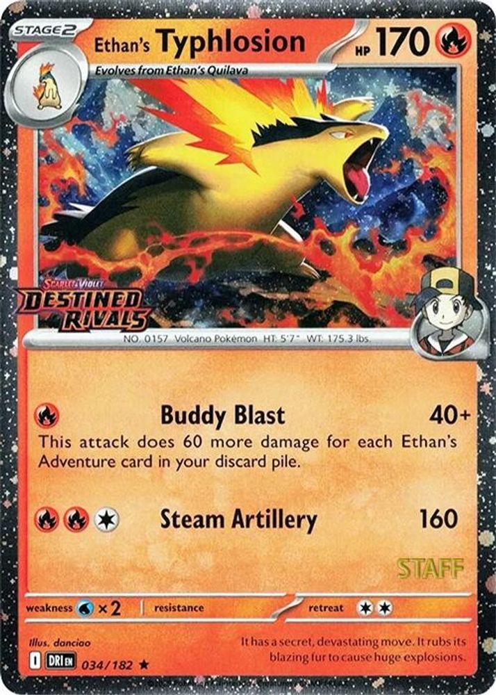 Ethan's Typhlosion (034/182) (Prerelease Staff) [Scarlet & Violet: Destined Rivals]