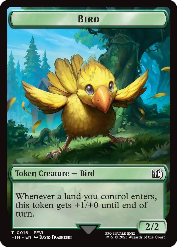 Bird (0016) // Wizard (0014) Double-Sided Token [FINAL FANTASY Tokens]