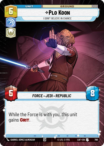 Plo Koon - I Don't Believe in Chance (790) (Hyperspace Foil) (790) [Legends of the Force]