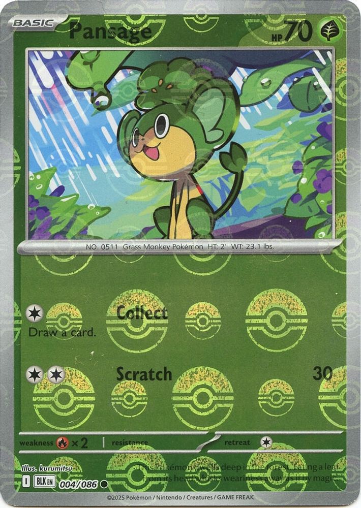 Pansage (004/086) (Poke Ball Pattern) [Scarlet & Violet: Black Bolt]