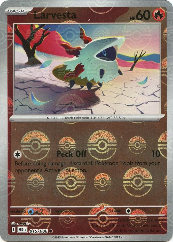 Larvesta (015/086) (Poke Ball Pattern) [Scarlet & Violet: Black Bolt]