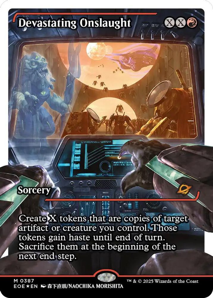 Devastating Onslaught (0387) (Showcase) (Fracture Foil) [Edge of Eternities]
