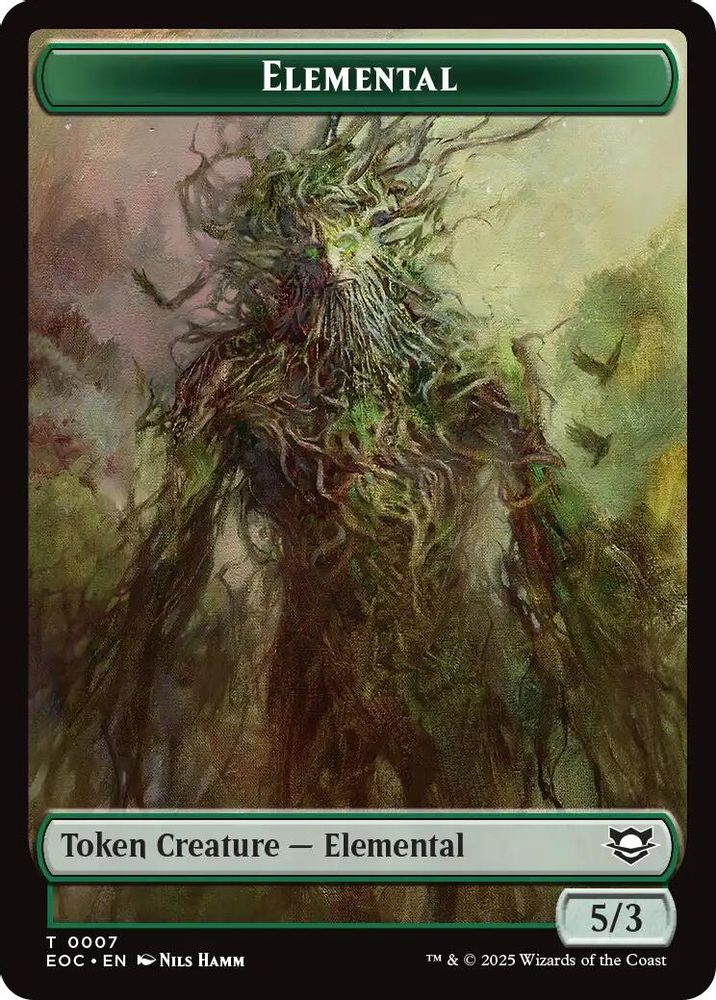 Elemental (0007) // Golem (0014) Double-Sided Token [Edge of Eternities Commander Tokens]