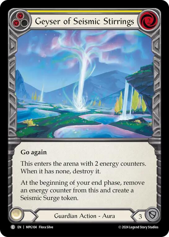 Geyser of Seismic Stirrings (Yellow) [MPG104] (Mastery Pack Guardian)  Rainbow Foil