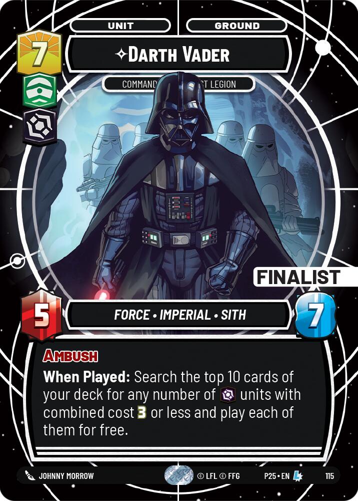 Darth Vader (114) - Commanding the First Legion (Finalist) (114) [Organized Play Promos]