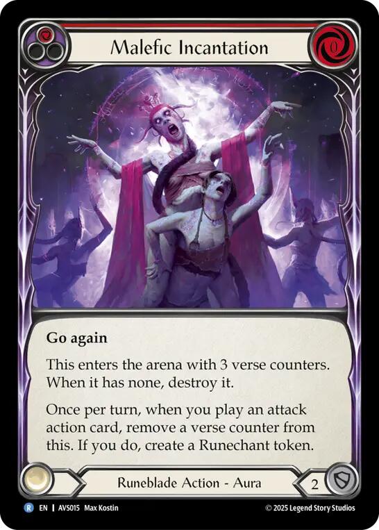Malefic Incantation (Red) [AVS015] (Armory Deck: Legends Viserai)