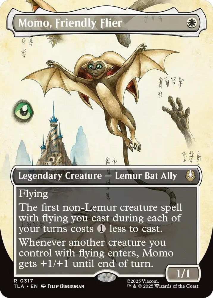 Momo, Friendly Flier (Borderless) [Avatar: The Last Airbender]