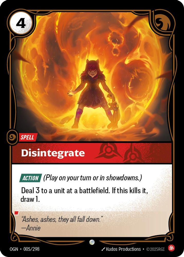 Disintegrate (005/298) - [Origins Foil] (Riftbound TCG)