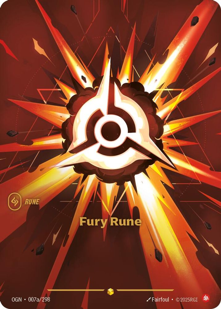 Fury Rune (Alternate Art) (007a/298) - [Origins Foil] (Riftbound TCG)