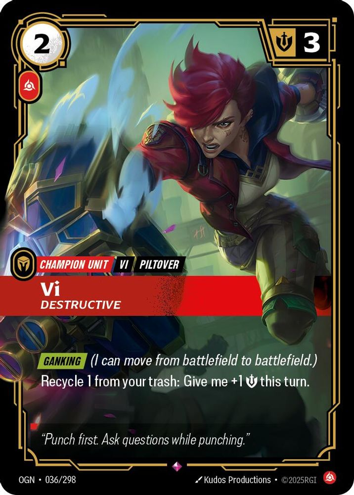 Vi - Destructive (036/298) - [Origins Foil] (Riftbound TCG)