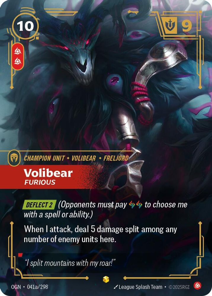 Volibear - Furious (Alternate Art) (041a/298) - [Origins Foil] (Riftbound TCG)