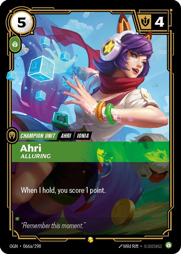 Ahri - Alluring (Alternate Art) (066a/298) - [Origins Foil] (Riftbound TCG)