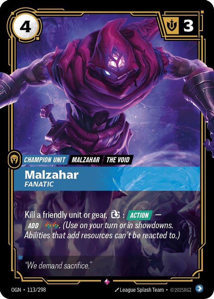 Malzahar - Fanatic (113/298) - [Origins Foil] (Riftbound TCG)