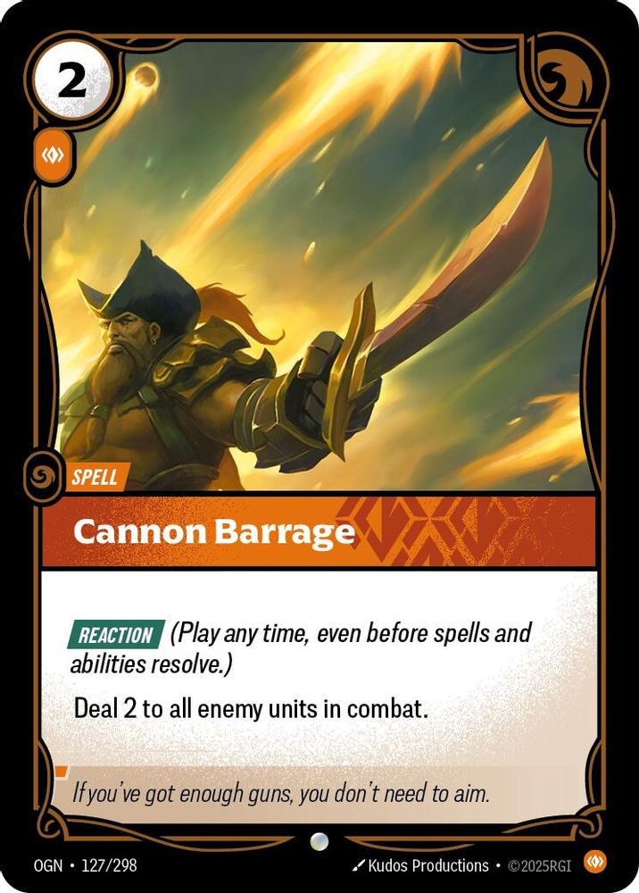 Cannon Barrage (127/298) - [Origins Foil] (Riftbound TCG)