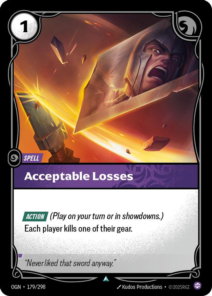 Acceptable Losses (179/298) - [Origins Foil] (Riftbound TCG)