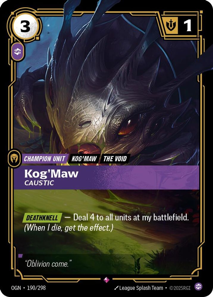 Kog'Maw - Caustic (190/298) - [Origins Foil] (Riftbound TCG)