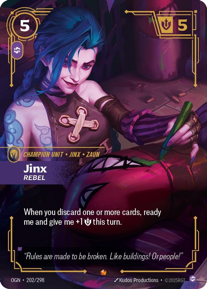 Jinx - Rebel (202/298) - [Origins Foil] (Riftbound TCG)