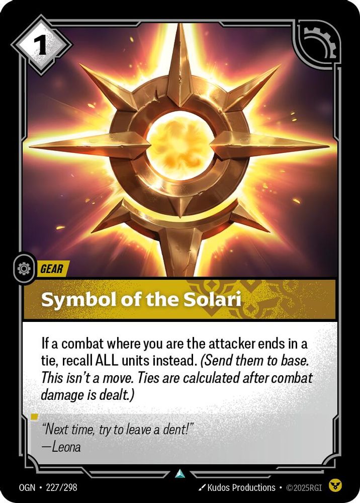 Symbol of the Solari (227/298) - [Origins Foil] (Riftbound TCG)