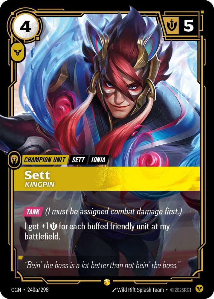 Sett - Kingpin (Alternate Art) (240a/298) - [Origins Foil] (Riftbound TCG)