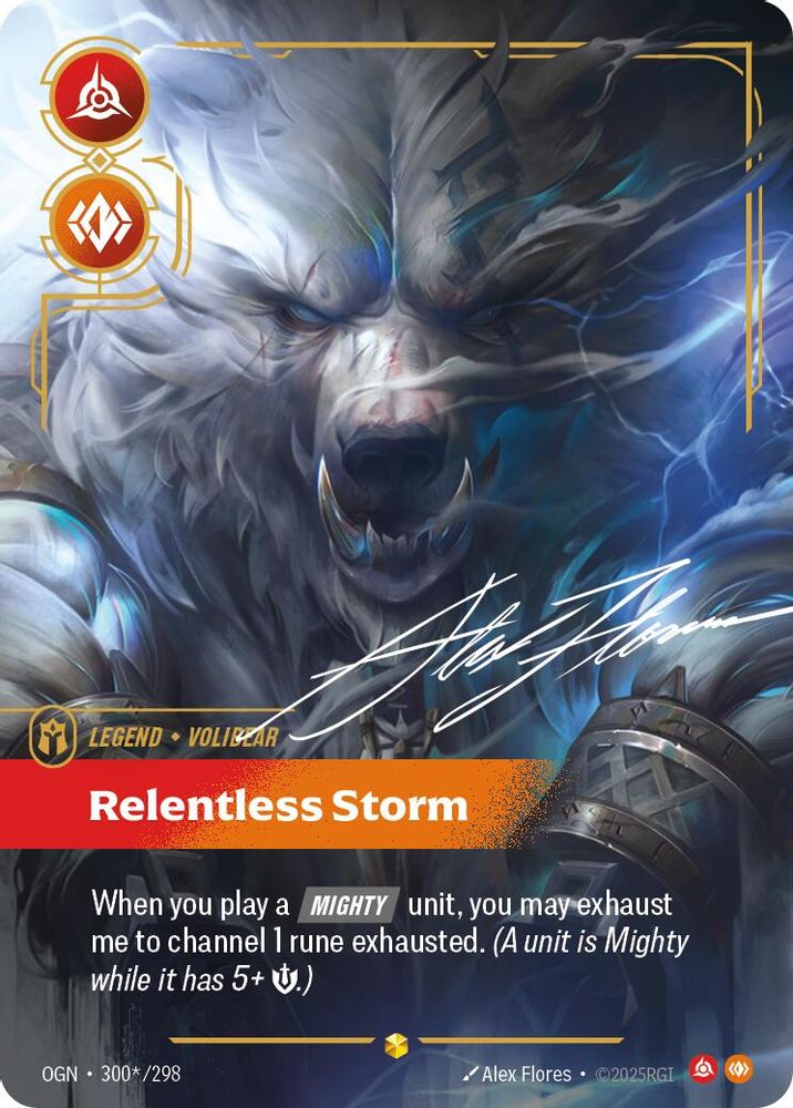 Volibear - Relentless Storm (Signature) (300*/298) - [Origins Foil] (Riftbound TCG)
