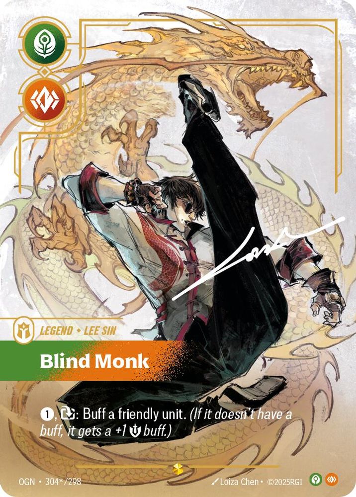 Lee Sin - Blind Monk (Signature) (304*/298) - [Origins Foil] (Riftbound TCG)