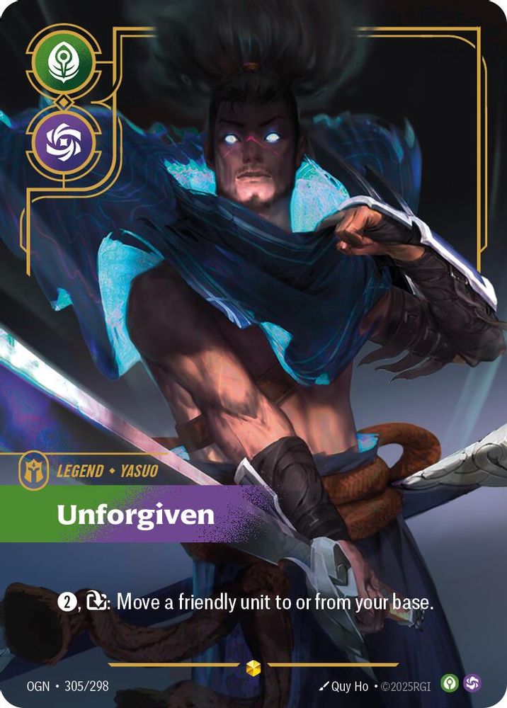 Yasuo - Unforgiven (Showcase) (305/298) - [Origins Foil] (Riftbound TCG)