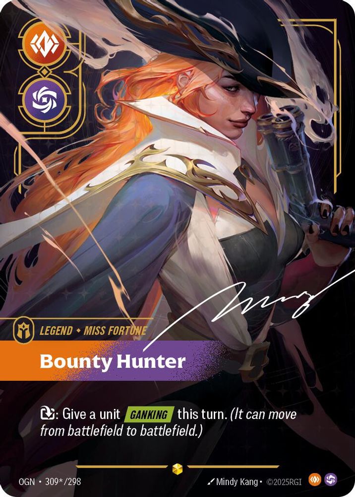 Miss Fortune - Bounty Hunter (Signature) (309*/298) - [Origins Foil] (Riftbound TCG)