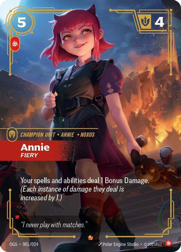 Annie - Fiery (001/024) - [Origins Proving Grounds ] (Riftbound TCG)